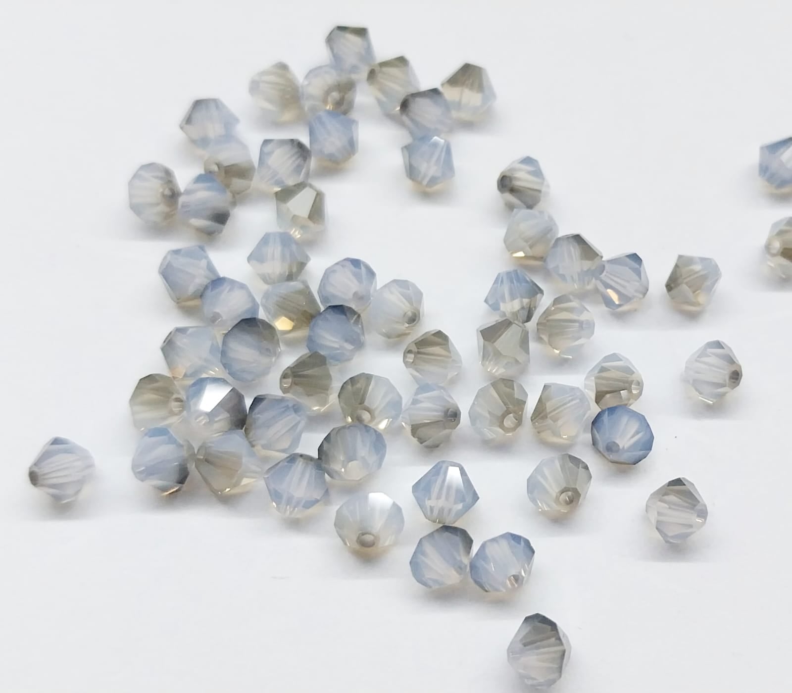 Bead Swarovski Crystals 4mm C4 SAT #031 25u Bicolor Celeste Gris