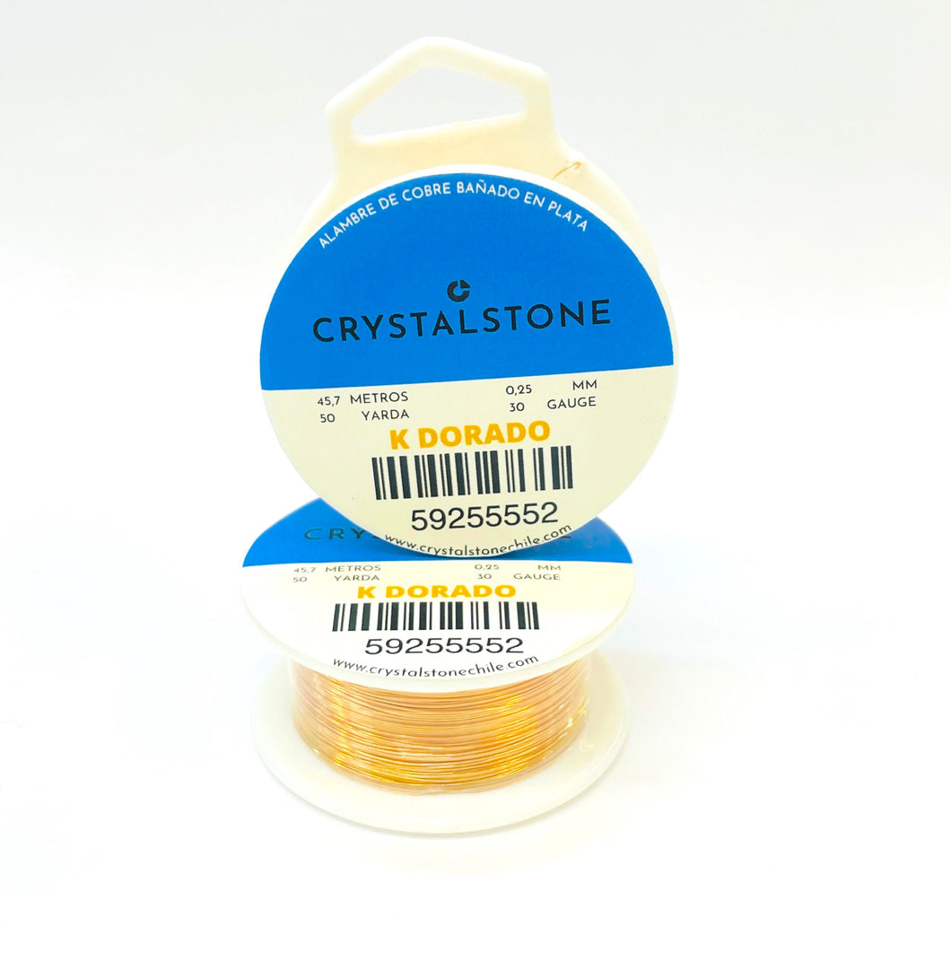 Alambre Crystal Stone | GA 30 | Color: Dorado Cobrizo