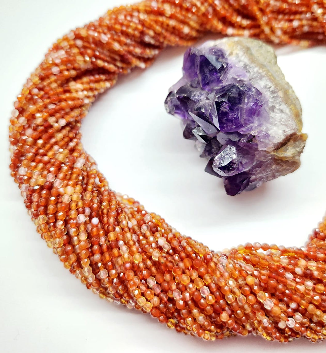 PIEDRAS NATURALES | MINI FACETADA | AGATA NARANJA MATIZADO | 2.3MM