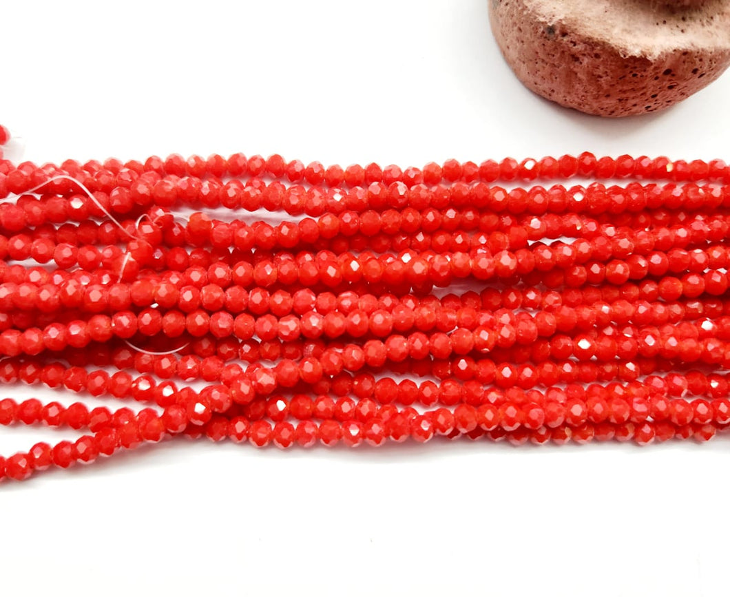 Cristal Chato | 4mm | Rojo matte 18