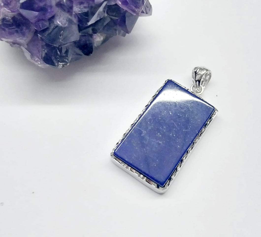 COLGANTE RECTANGULO | BORDE / VALIER PLATA 925 | 30X20MM | LAPISLAZULI