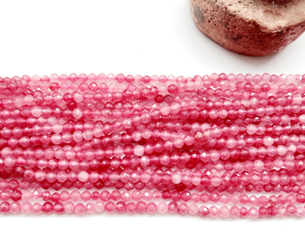 Agata Facetada | 3mm | Rosado sandia matizado