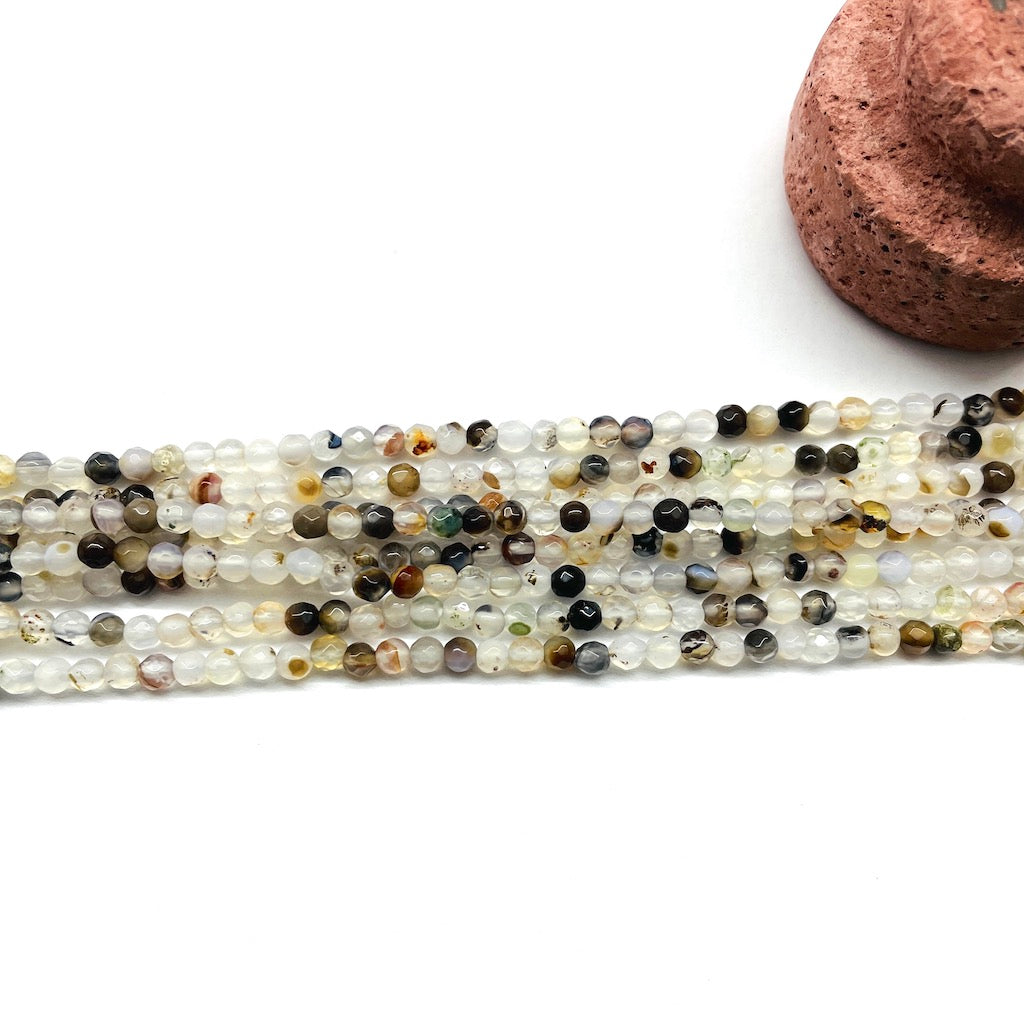 AGATA FACETADA | 4MM | BLANCO TRASLUCIDO MATIZADO
