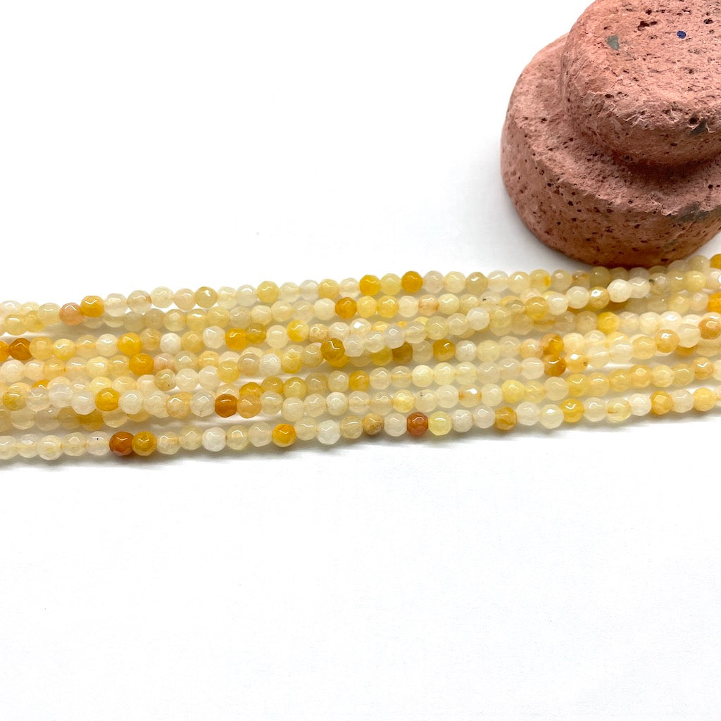 AGATA FACETADA | 4MM | AMARILLO BLANCO MATIZADO