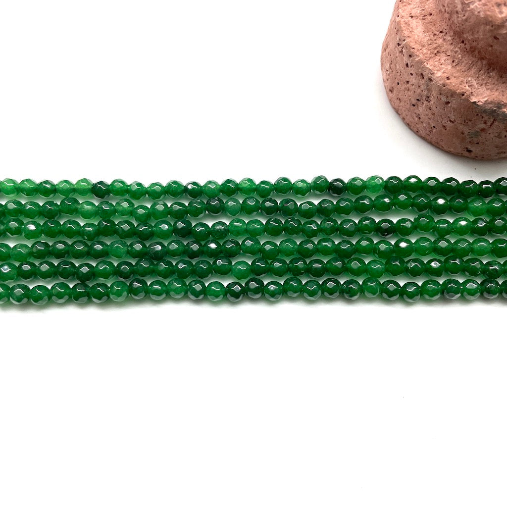 AGATA FACETADA | 4MM | VERDE BOTELLA