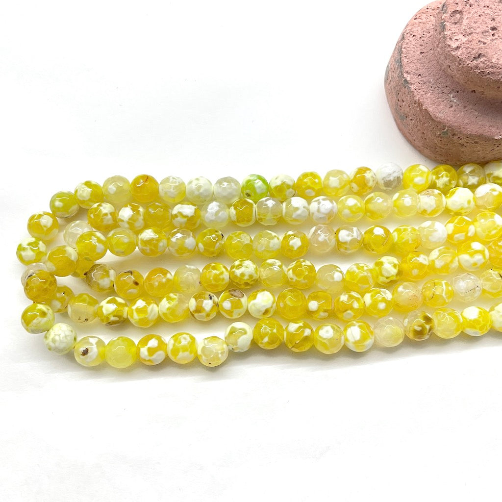 AGATA FACETADA | 8MM | AMARILLO MOTEADO