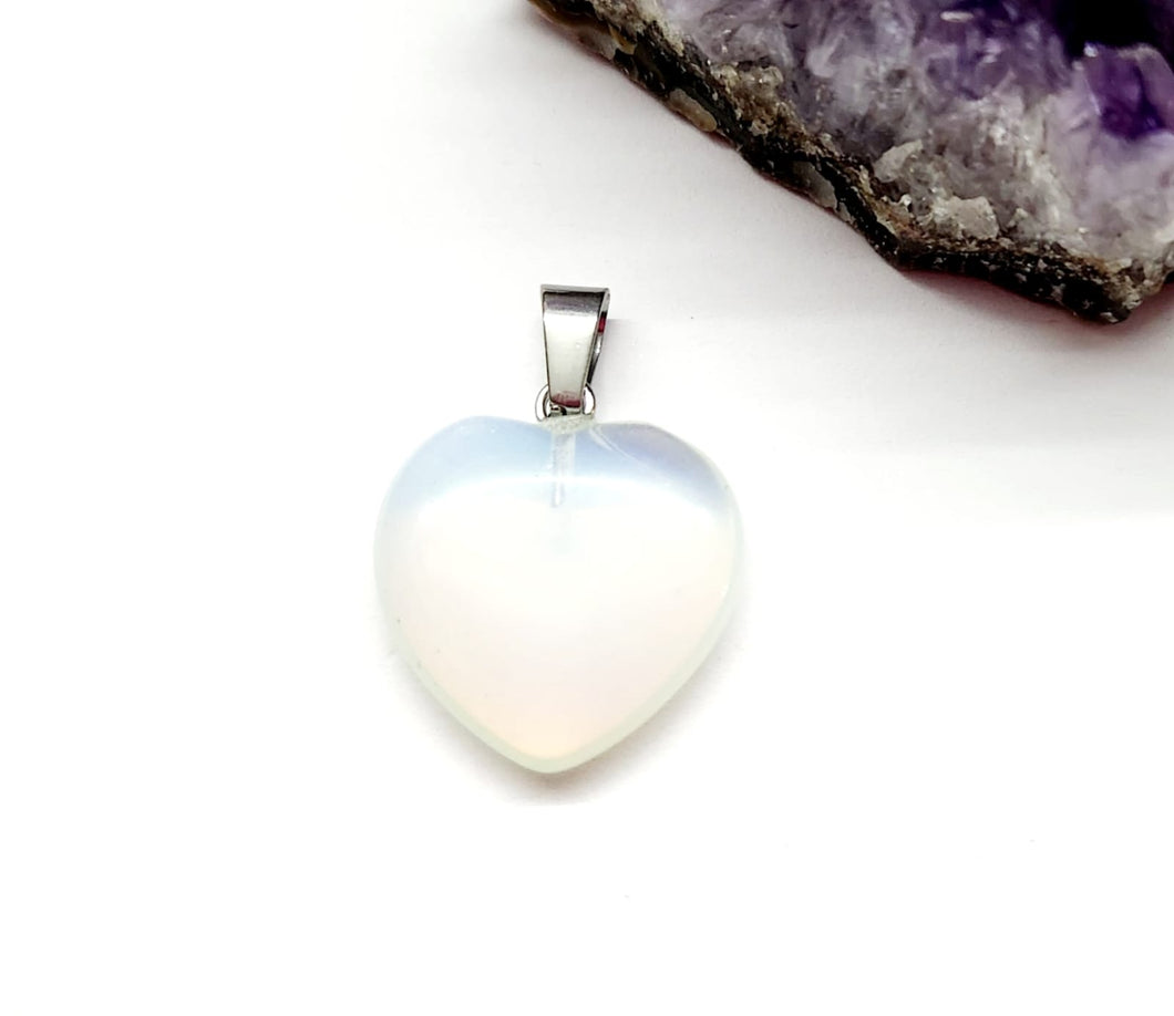 COLGANTE DE PIEDRA | CORAZON MEDIANO | 20MM | PIEDRA LUNA