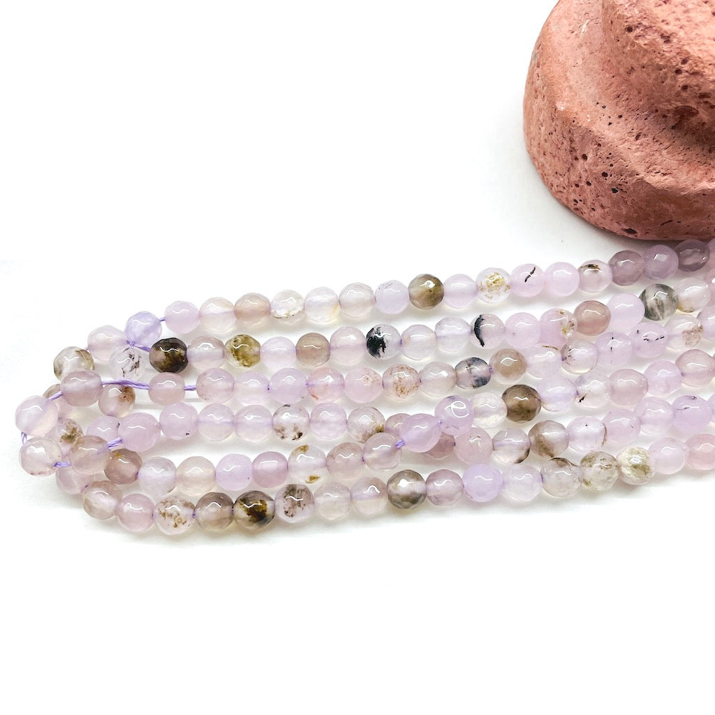 AGATA FACETADA | 6MM | LILA CLARO TRASLUCIDO MATIZADO