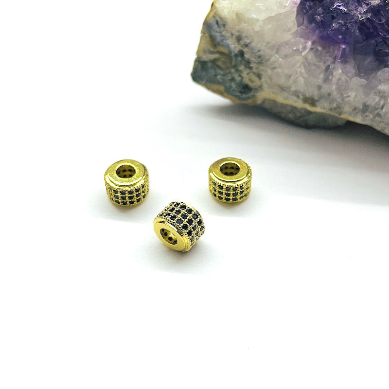RODINADO | SEPARADOR RONDELL CON MICROCIRCON | 9MM | 1UND | DORADO (R3-26)