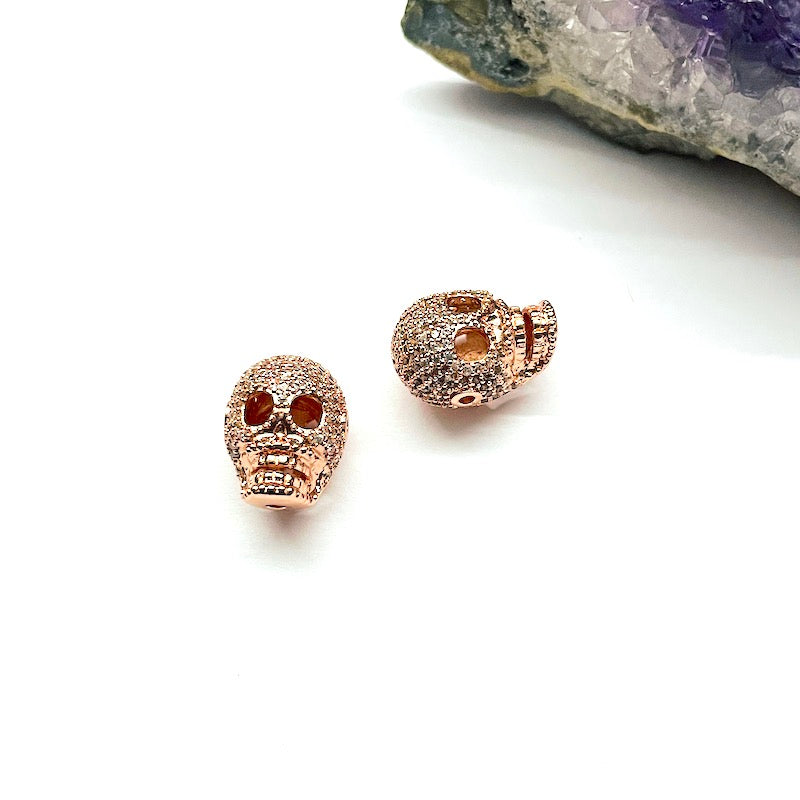 RODINADO | SEPARADOR CALAVERA MICROCIRCON  | 16MM | 1UND | GOLDROSE (R6-60)