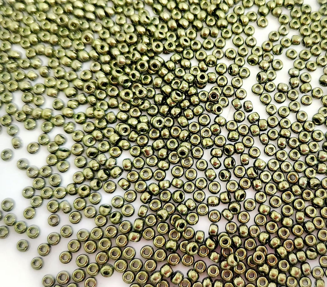 Miyuki Round Rocailles 11/0 | 459RR | Verde Olivo Metalizado