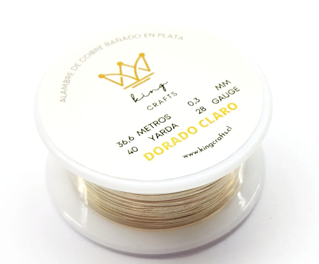 Alambre King Crafts | GA 28 | Color: Dorado claro