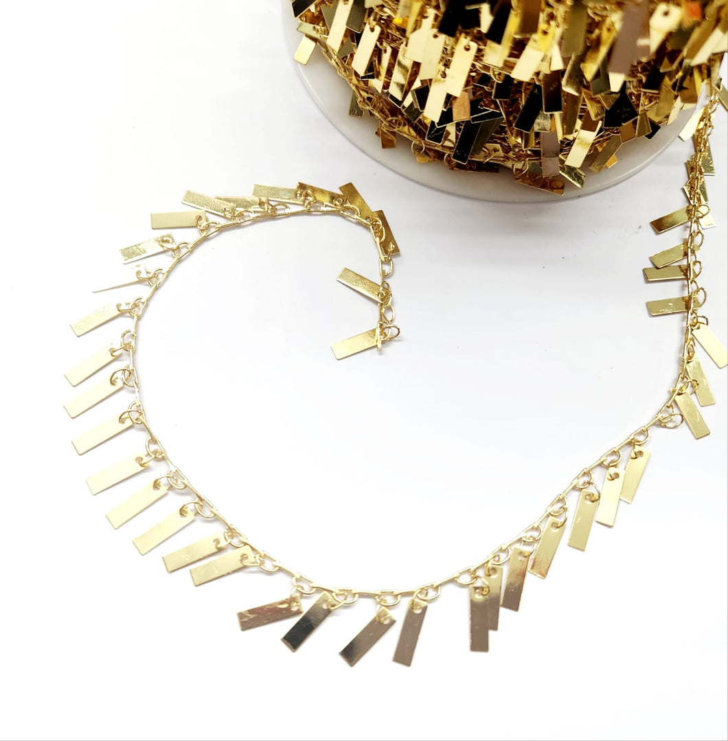 CADENA CON RECTANGULOS | BAÑO DE ORO 18K