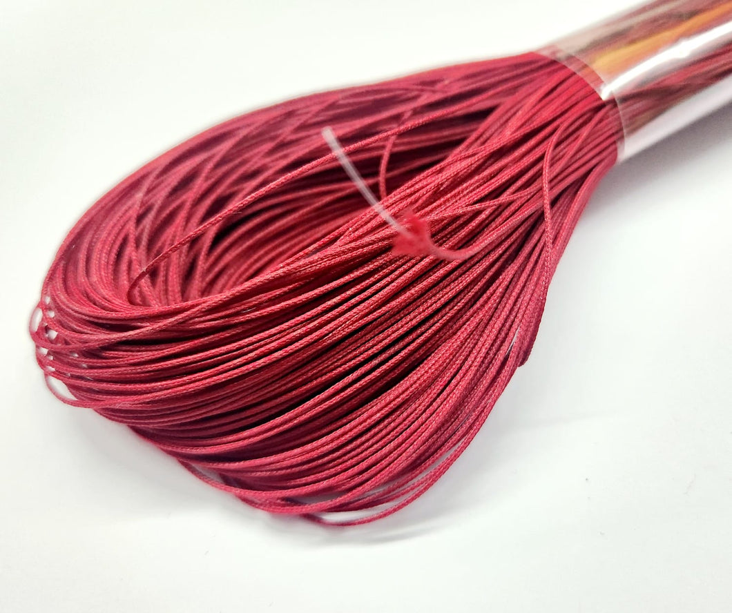 Hilo con Alma | Nylon Recubierto en Cordon Tripolino | 0.8mm | Madeja | 40 mtrs | Burdeo