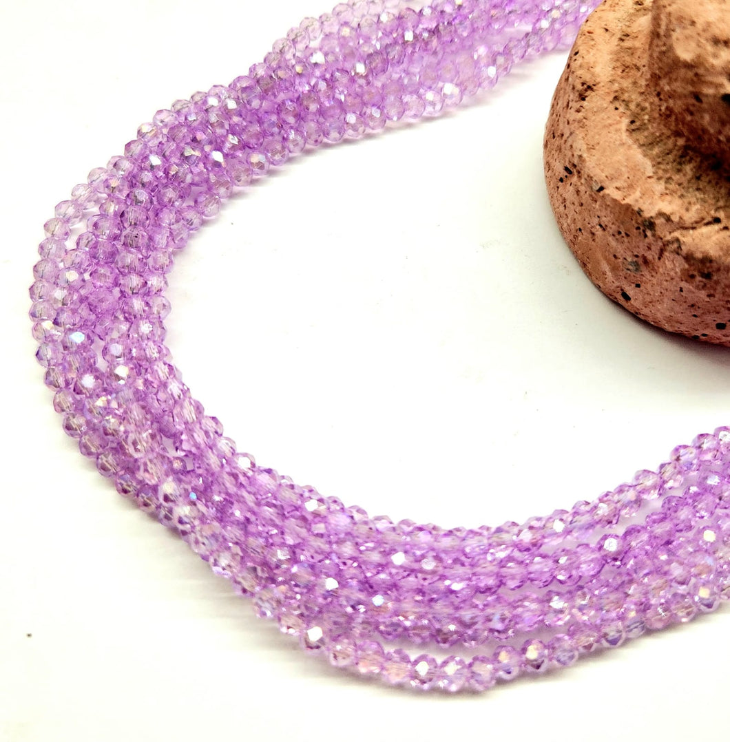 Cristal Chato | 3mm | Lila claro traslucido tornasol | co.35