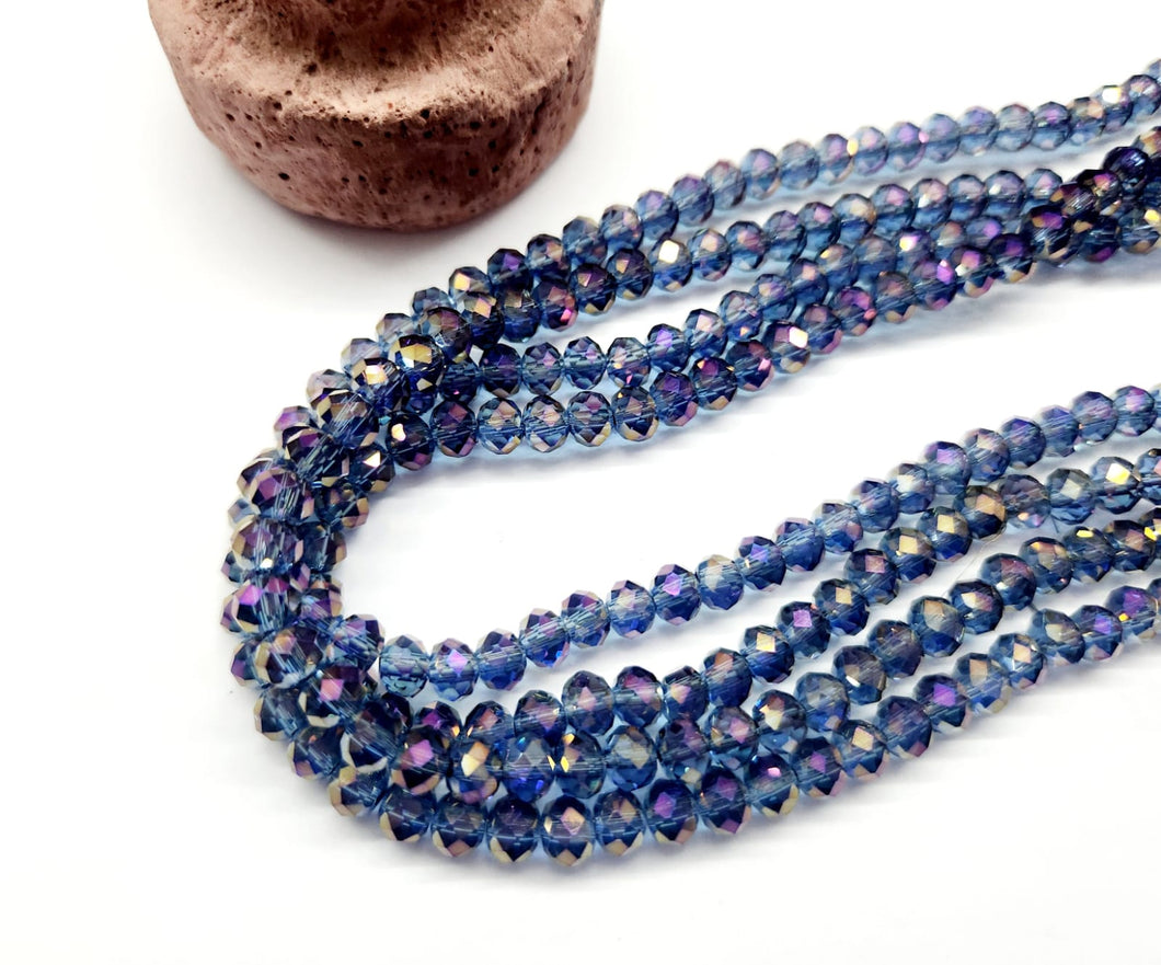 Cristal chato | 6 mm | Morado Traslucido Tornasol Morado 151