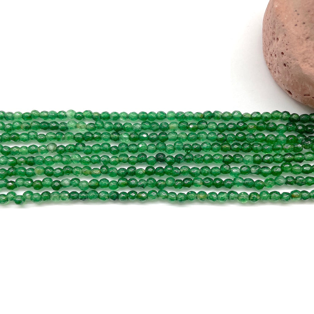 Agata Facetada | 3mm | Verde Pasto Traslucido