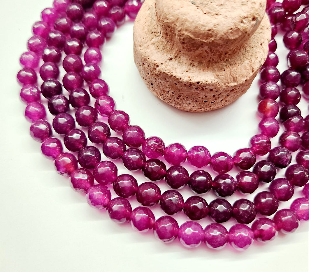 AGATA FACETADA | 8MM | BURDEO MAGENTA MATIZADO