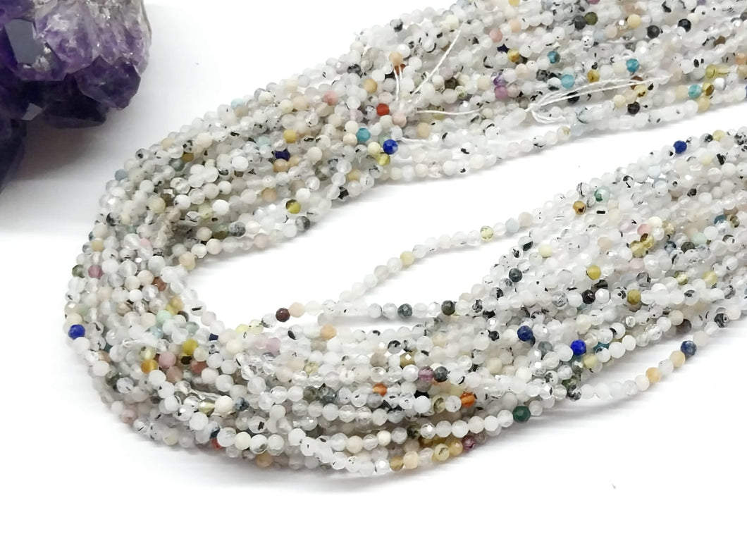 PIEDRAS NATURALES | MINI | MIX CUARZO TURMALINADO Y OTRAS PIEDRAS | FACETADO | 2.3MM