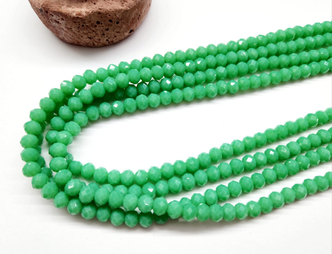 Cristal chato | 6 mm | Verde Jade Opalescente 124