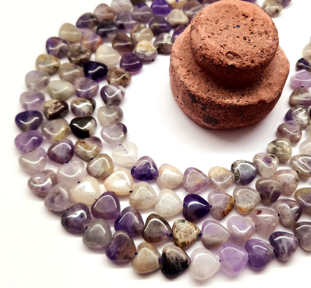 CORAZON DE PIEDRA | 11.5MM | AMATISTA MATIZADA