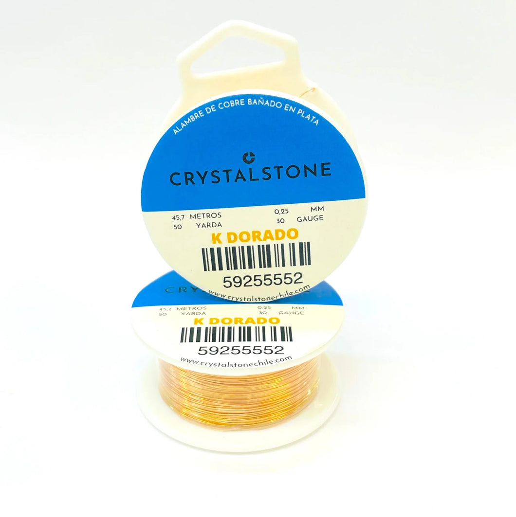 Alambre Crystal Stone | GA 30 | K Dorado
