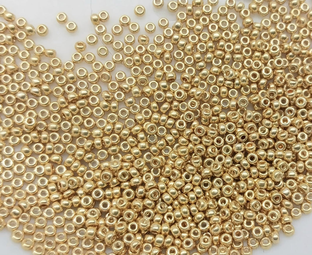 Miyuki Round Rocailles 11/0 | 1052RR | Dorado Metalizado | c19