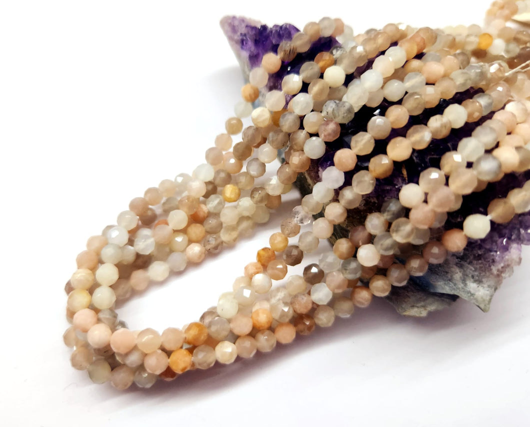 PIEDRAS NATURALES | MINI FACETADO | MOON STONE ROSA | 4MM | co.5
