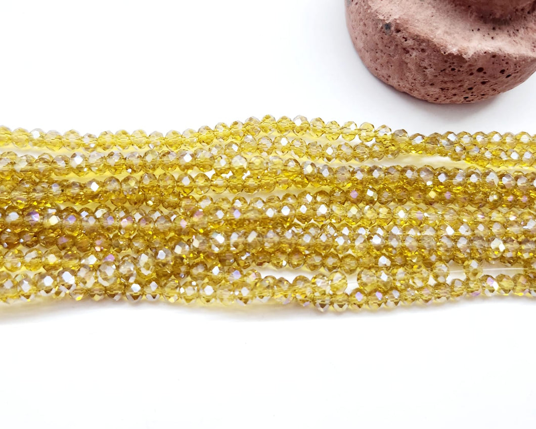 Cristal Chato | 4mm | Beige Oliva traslucido Satin 64