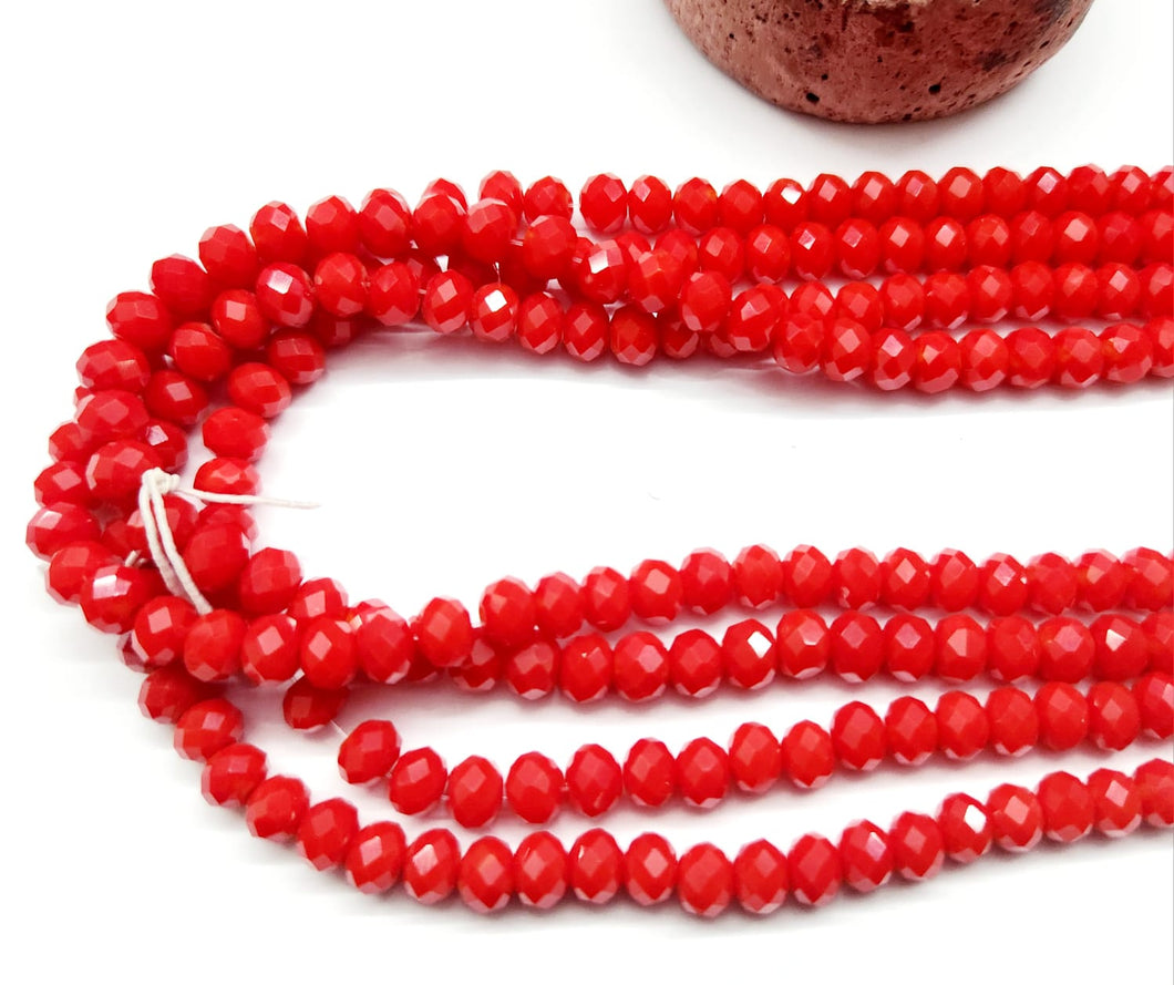 Cristal chato | 6 mm | Rojo claro matte 45