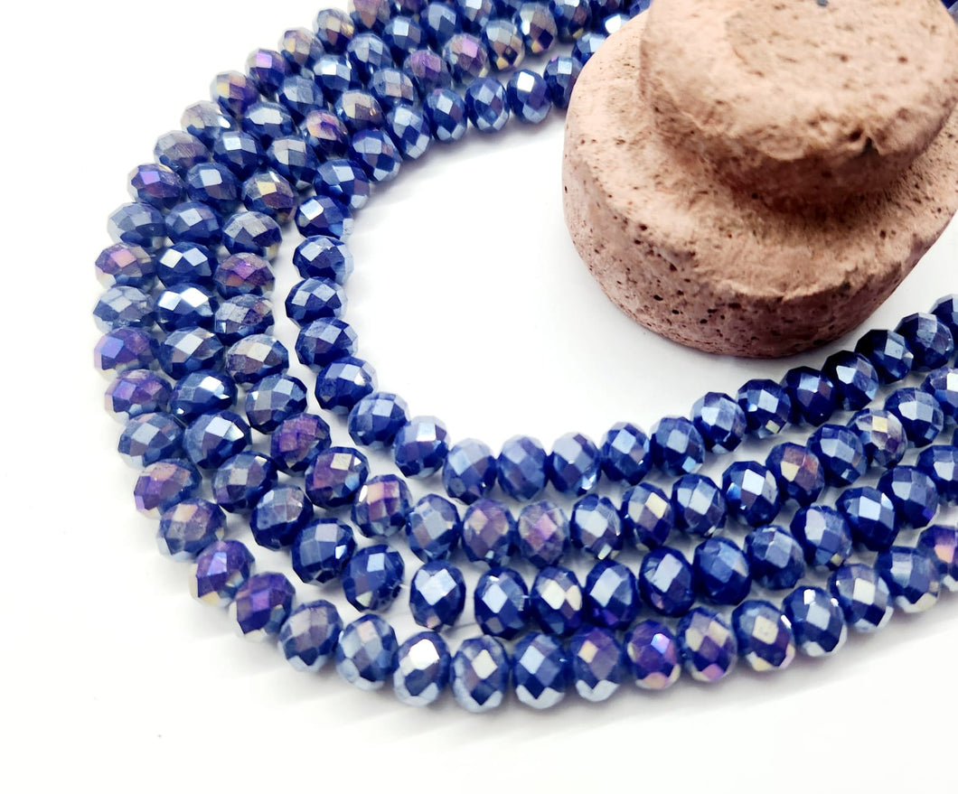 Cristal chato | 8 mm | Matte Azul Tornasol 51