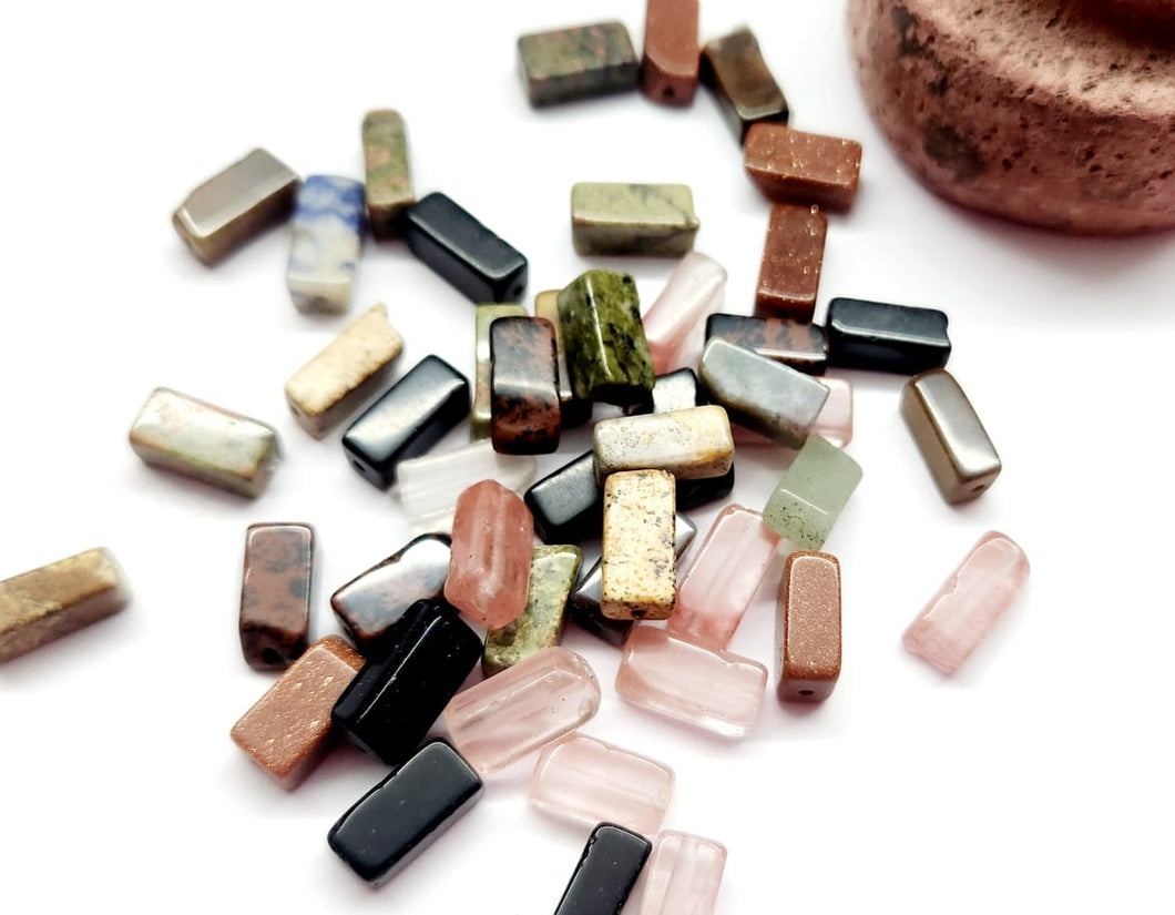 MINI TUBOS | MIX DE PIEDRA | 5.5X12MM | 50GRS