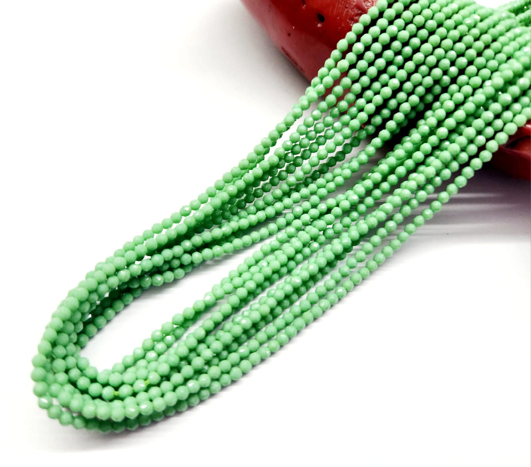 MOSTACILLA DE CRISTAL Y PIEDRA | FACETADO | 2.2MM | VERDE | co.12