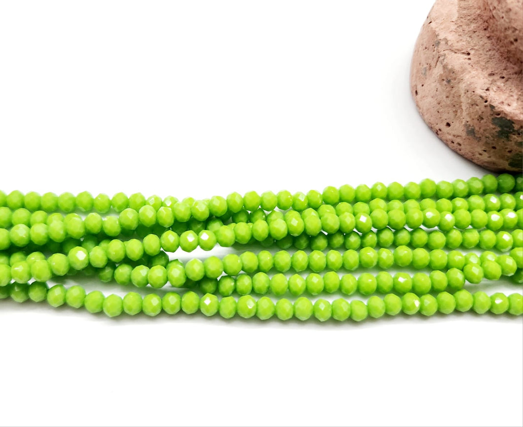 Cristal Chato | 4mm | Verde manzana matte 123