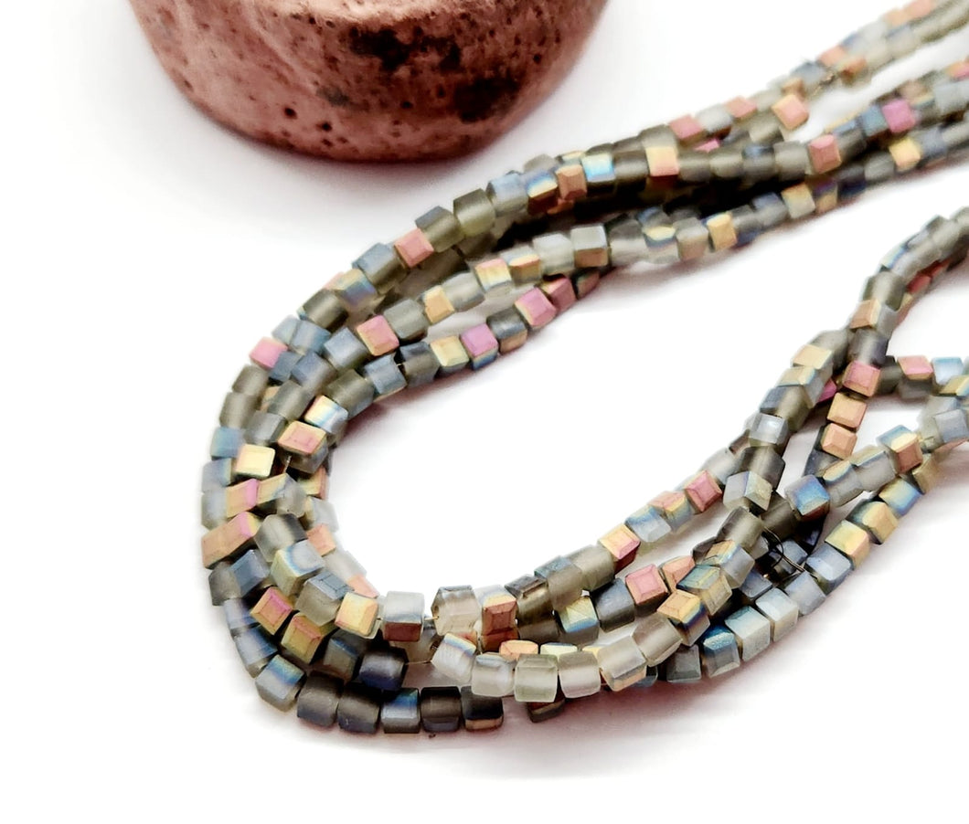 CRISTAL CUADRADO | 3X3MM | GRIS OPACO TORNASOL