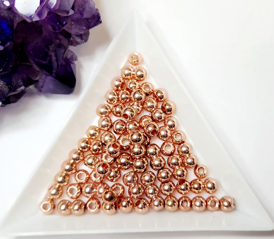 RODINADO | BOLITAS | GOLD ROSE | 4.3MM | 25 UNIDADES | (R10-96)