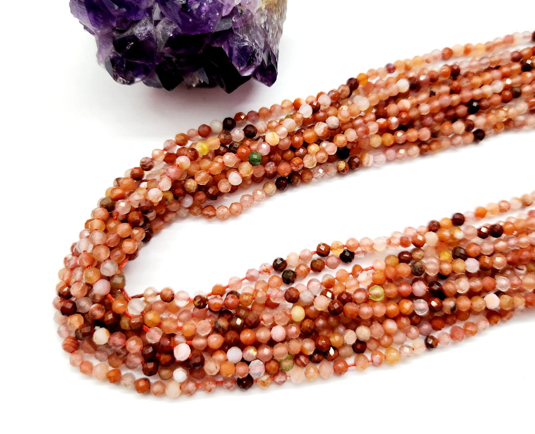 PIEDRAS NATURALES | MINI FACETADA | AGATA DE FUEGO | 3MM