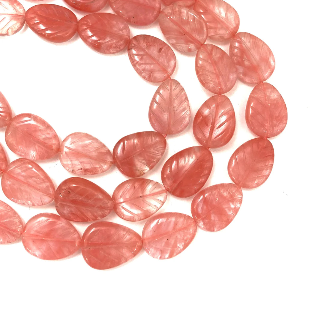 CUARZO CHERRY | HOJA | 20X15MM