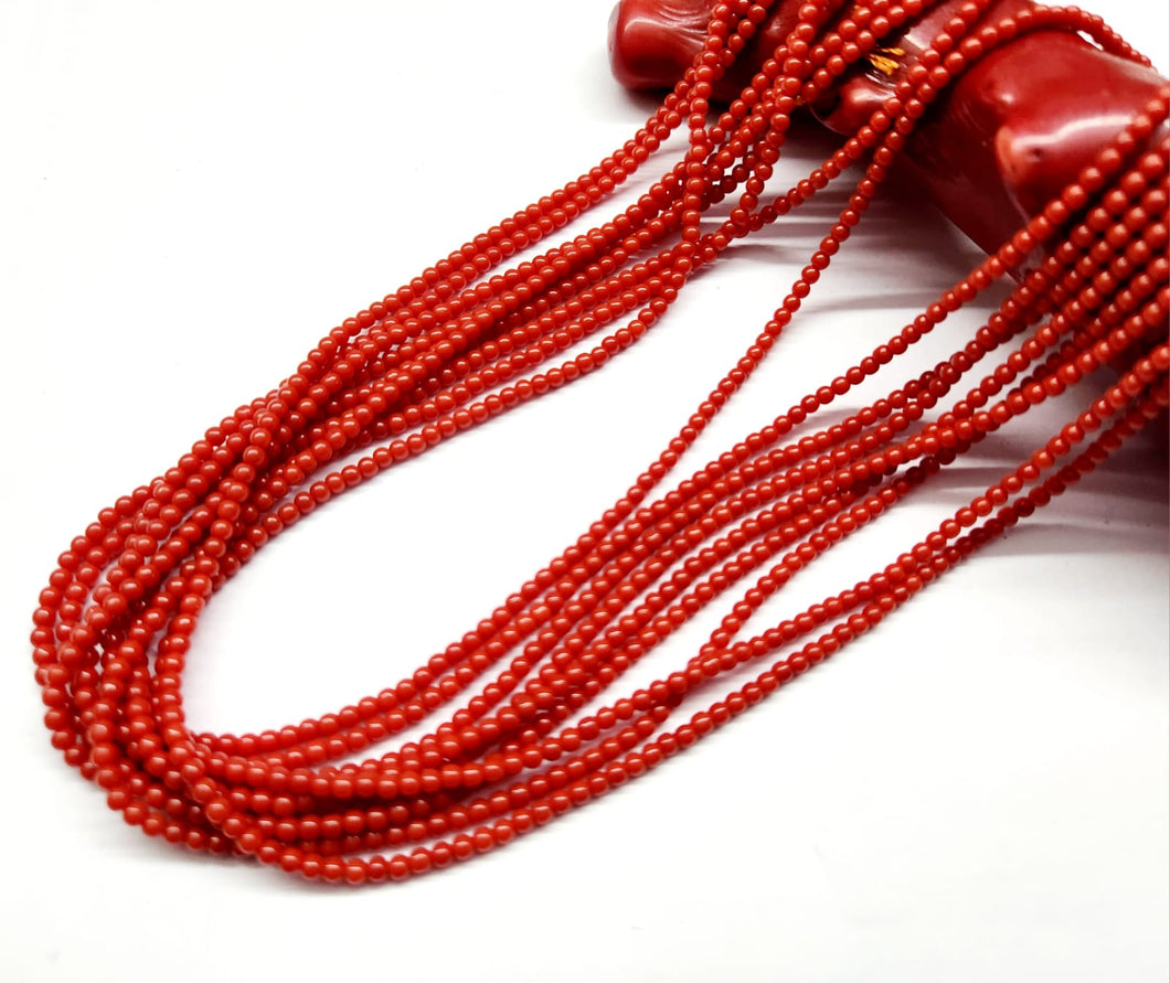 MOSTACILLA DE CRISTAL Y PIEDRA | 2.4MM | ROJO  | co.10