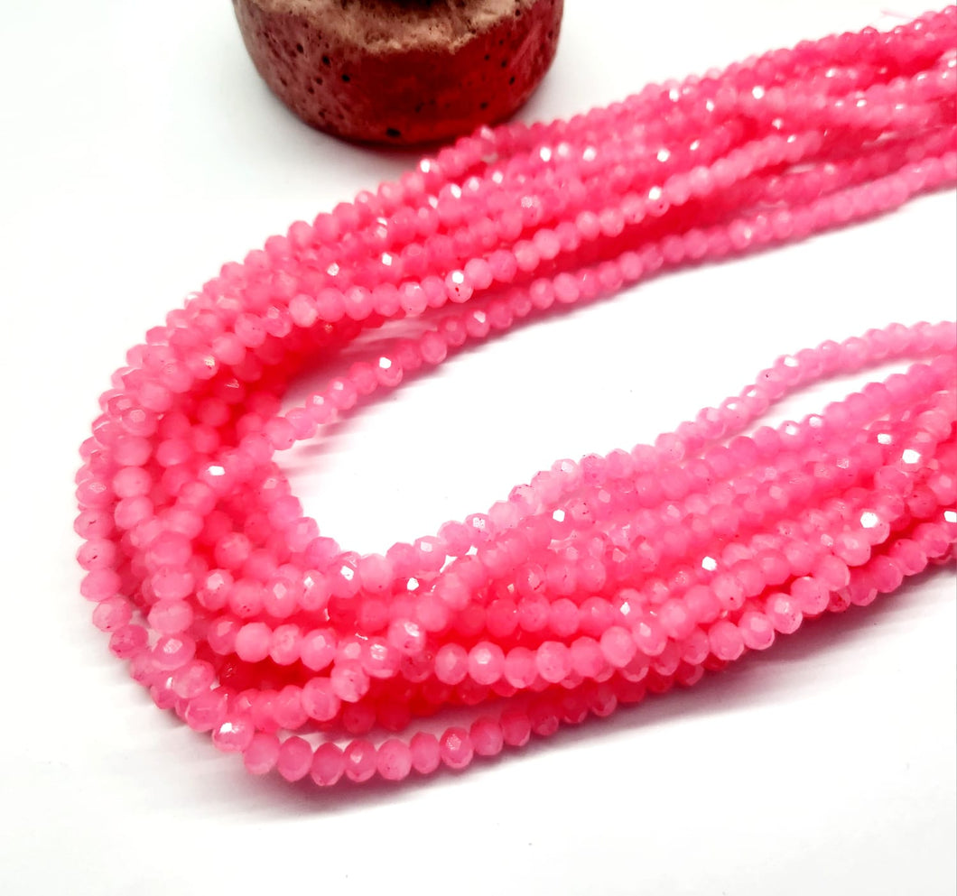 Cristal Chato | 4mm | Rosado Fluor Opalescente 161