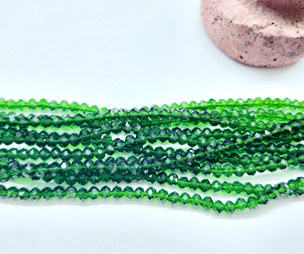 Cristal Chato | 4mm | Verde Oscuro Traslucido 113