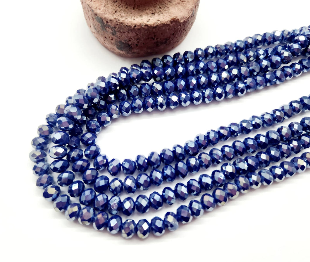 Cristal chato | 6 mm | Azul Satin 64