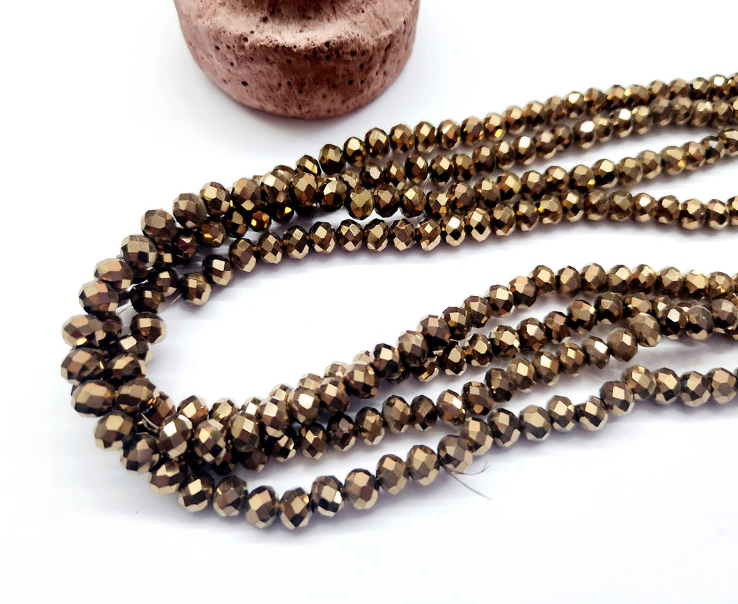 Cristal chato | 6 mm | Bronce Metal 152