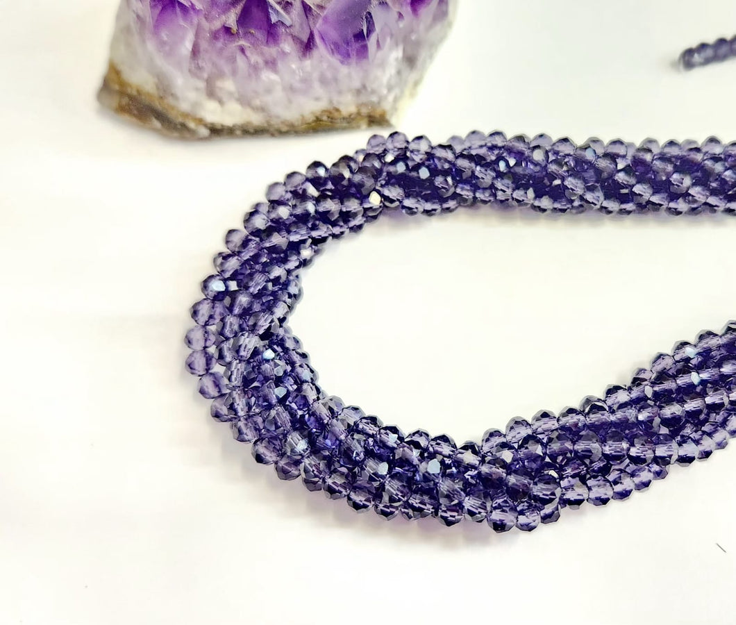 Cristal Chato | 4mm | Morado Traslucido 157