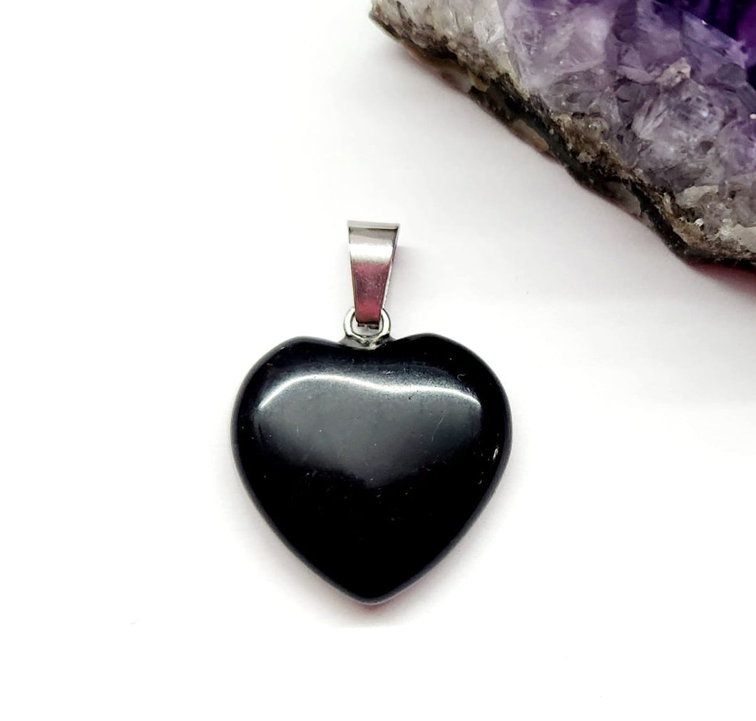 COLGANTE DE PIEDRA | CORAZON MEDIANO | 20MM | ONIX