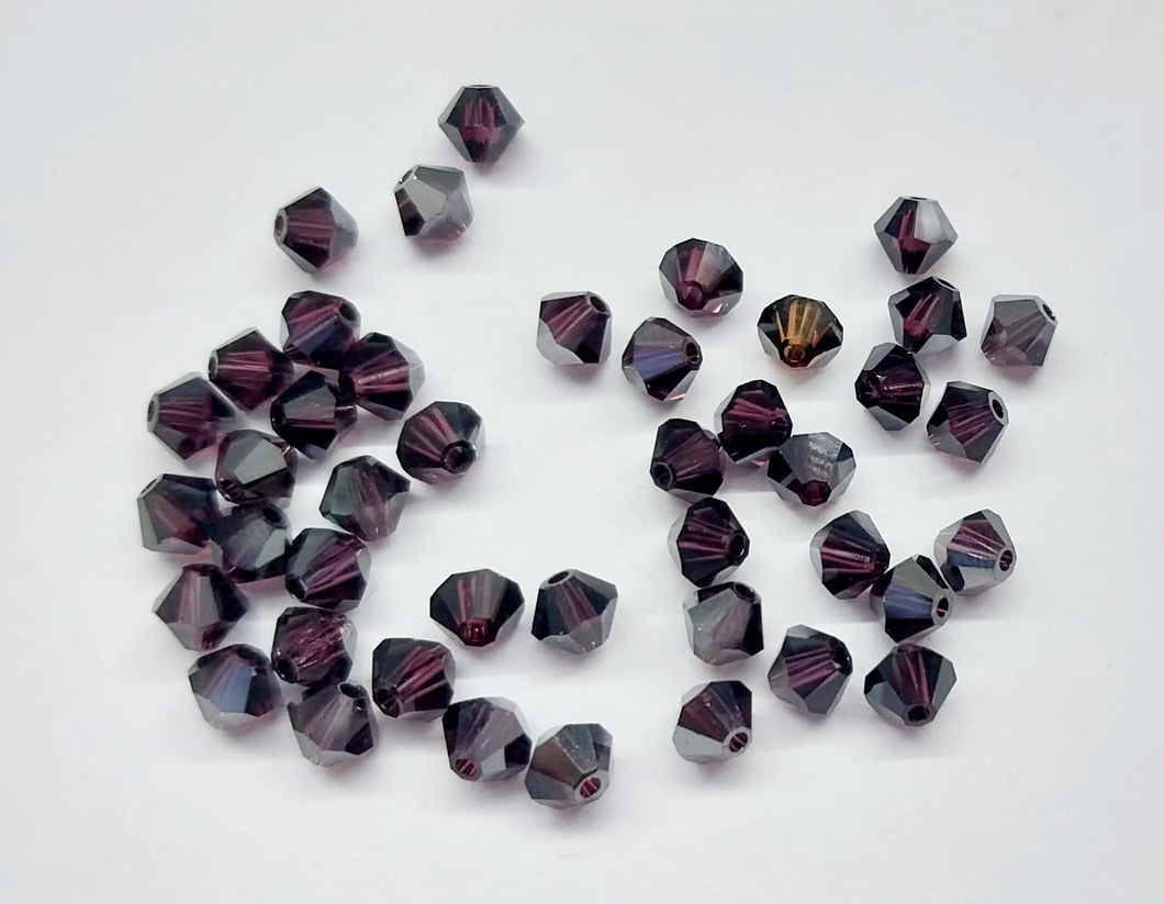 Bead Swarovski Crystals | 4mm | C1 SAT #001 | 25u | Burdeo Oscuro
