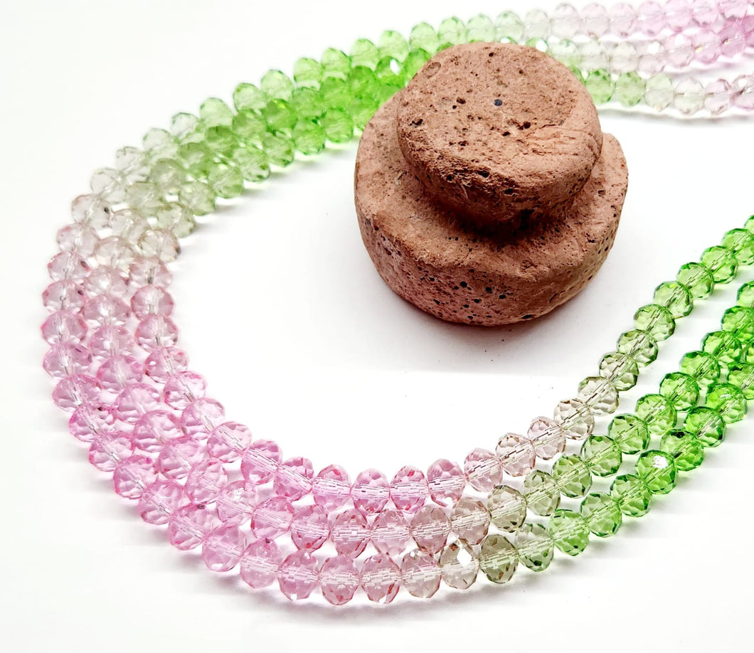 CRISTAL CHATO | 8MM | DEGRADE ROSADO VERDE | co.29