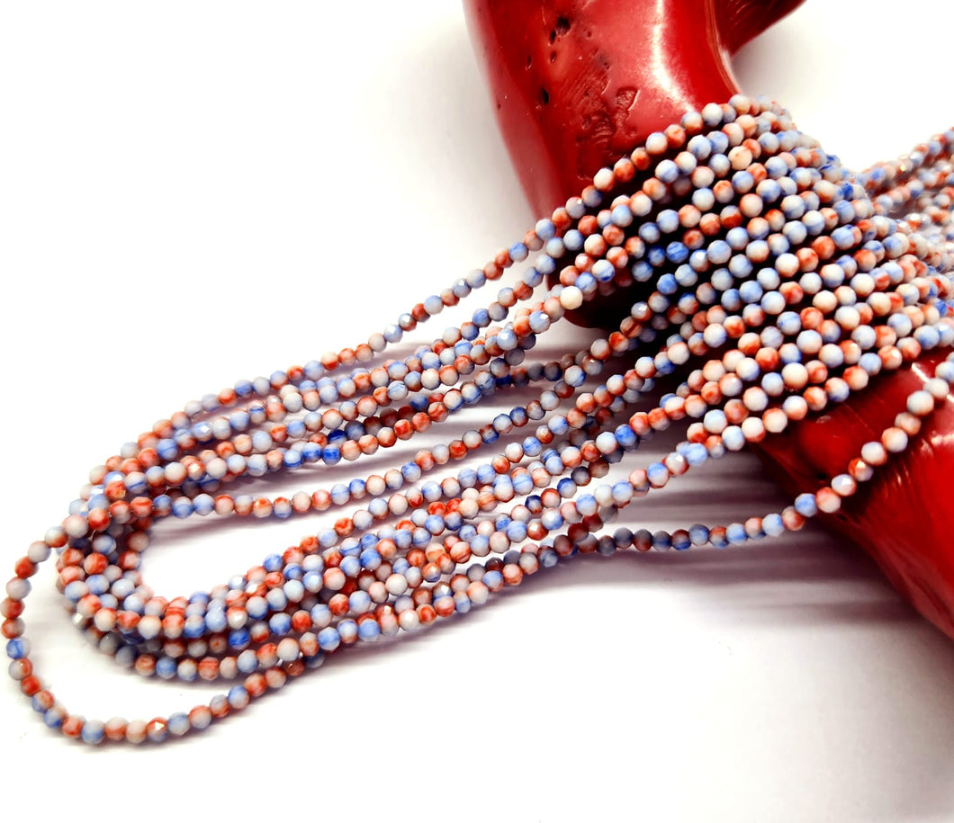 MOSTACILLA DE CRISTAL Y PIEDRA | FACETADO | 2.4MM | MIX ROJO AZUL BLANCO | co.28