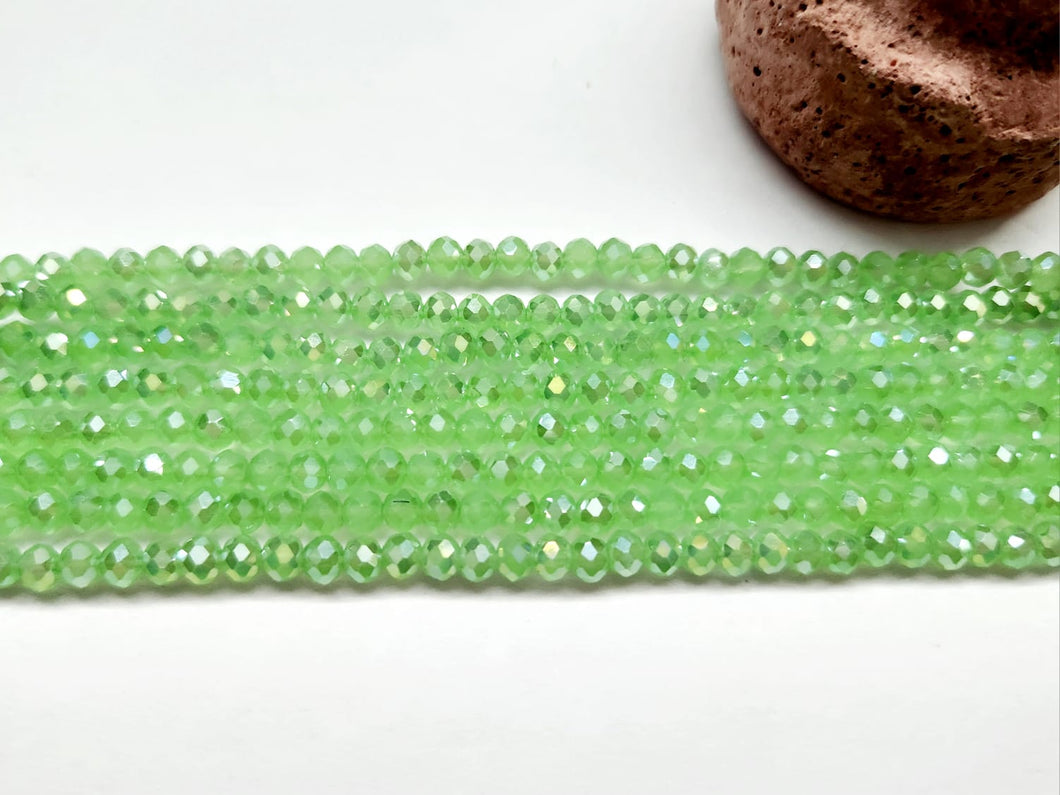 Cristal Chato | 4mm | Verde manzana opalescente satin 101