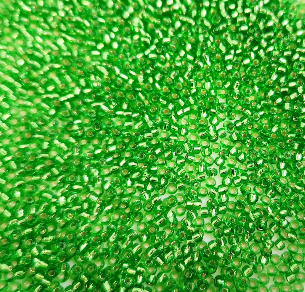 Miyuki Round Rocailles 11/0 | 15RR | Silverline Verde